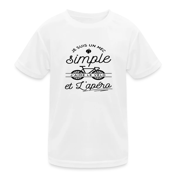 "Mec Simple, Vélo & Apéro" sur T-shirt sport Enfant