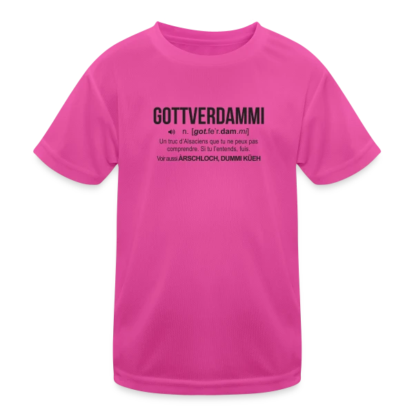 Gottverdammi Définition Alsace sur T-shirt sport Enfant