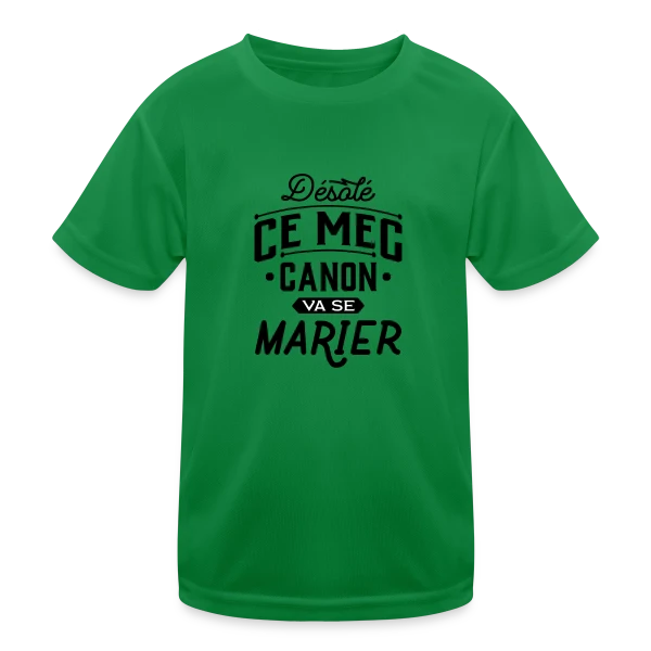 EVG Mec Canon : Le Futur Marié Brille ! sur T-shirt sport Enfant