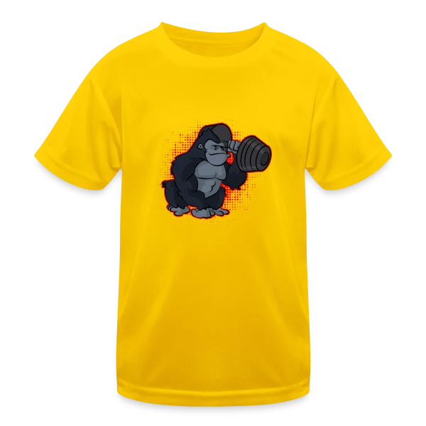 Gorille Musculation - Force et Humour sur T-shirt sport Enfant