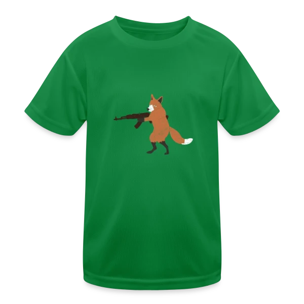 Renard Rebelle Armé sur T-shirt sport Enfant