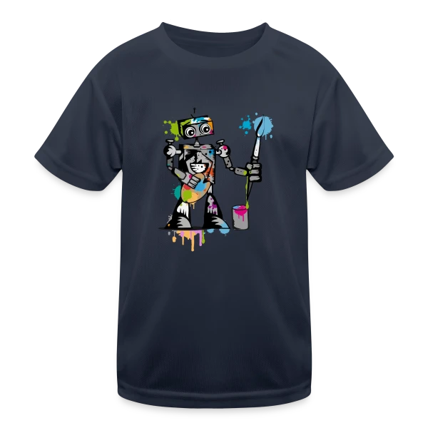 Le Robot Artiste au Pinceau sur T-shirt sport Enfant