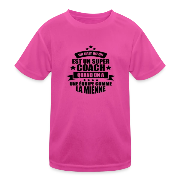 Humour Coach : Fier d'être un Super Coach sur T-shirt sport Enfant