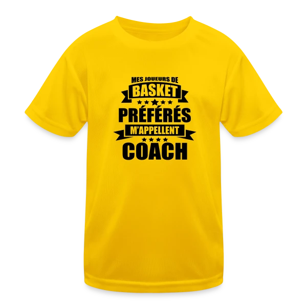 Coach Basket : Mes Joueurs Préférés M'appellent Coach sur T-shirt sport Enfant