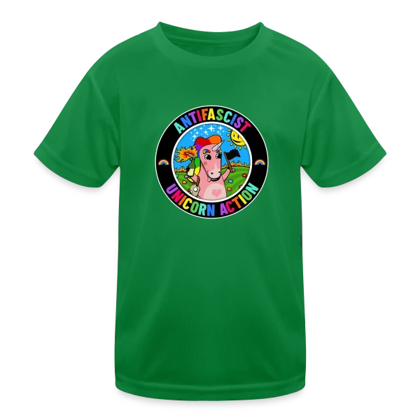 Licorne Antifasciste Rebelle sur T-shirt sport Enfant