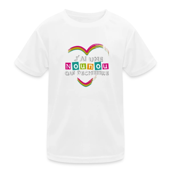 J'ai une Nounou Qui Déchire - Cadeau Unique sur T-shirt sport Enfant