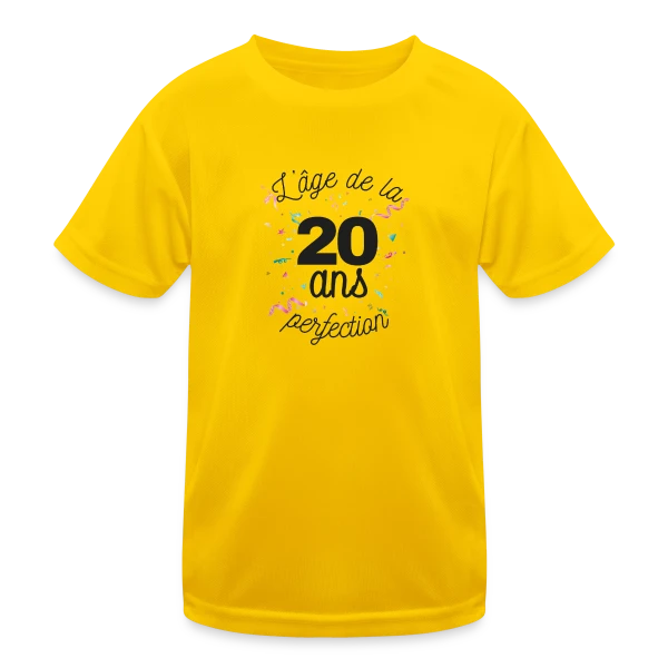 20 Ans : L'Âge de la Perfection sur T-shirt sport Enfant