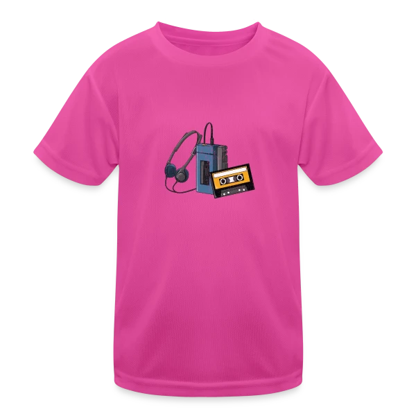Walkman Rétro Cassette sur T-shirt sport Enfant