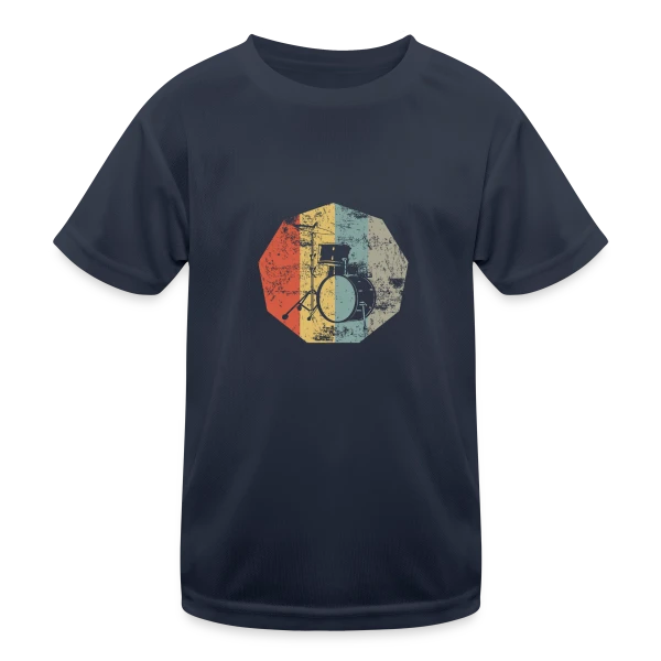 Batterie Rétro Musique Vintage sur T-shirt sport Enfant