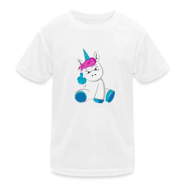 Licorne Furieuse Doigt d'Honneur sur T-shirt sport Enfant
