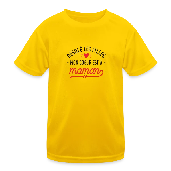 Désolé les Filles, Mon Cœur est à Maman : T-shirt Bébé sur T-shirt sport Enfant