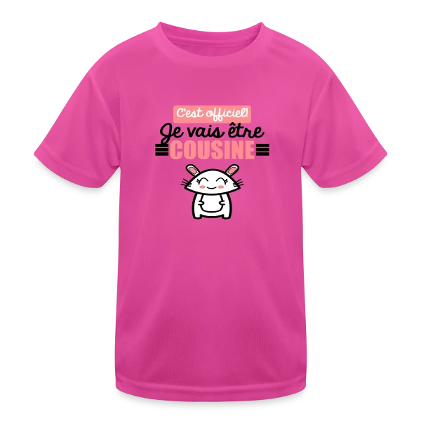 Annonce Grossesse : C'est Officiel, Je Vais Être Cousine ! sur T-shirt sport Enfant