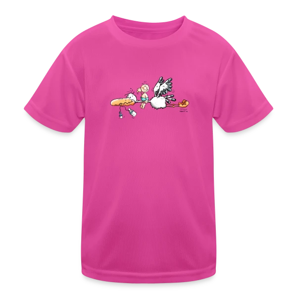 La Cigogne Apporte le Bonheur Bébé sur T-shirt sport Enfant