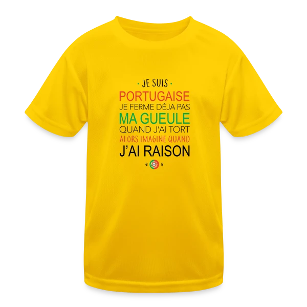 Portugaise : Ma Voix Compte, Toujours Raison ! sur T-shirt sport Enfant