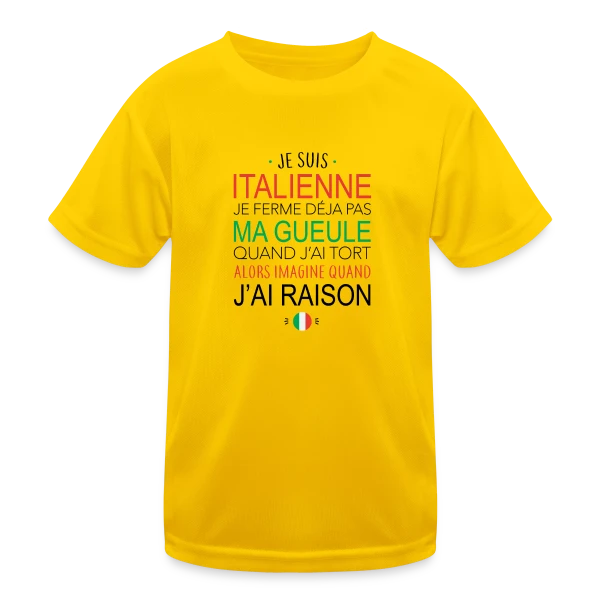 "Italienne : Ma Voix, Ma Loi" sur T-shirt sport Enfant