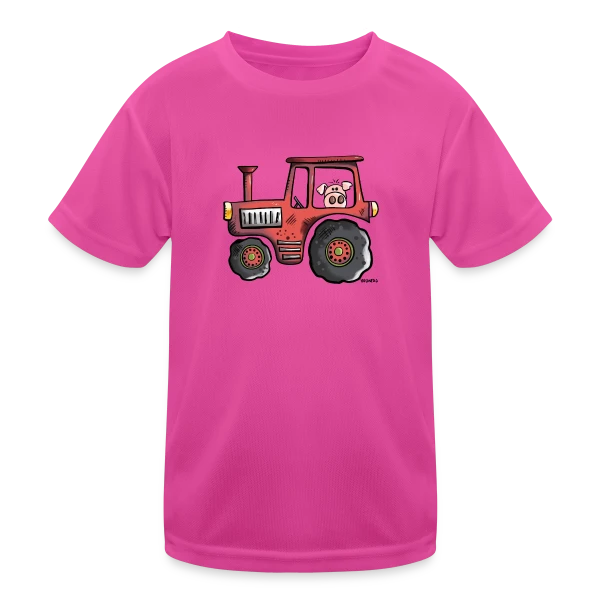 Le Cochon Conducteur de Tracteur sur T-shirt sport Enfant