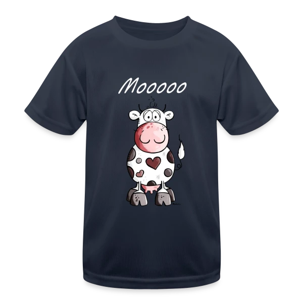 Mooo la Vache Rigolote sur T-shirt sport Enfant