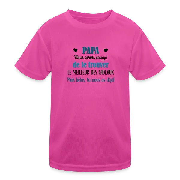 Papa, le Meilleur des Cadeaux (avec vos prénoms) sur T-shirt sport Enfant