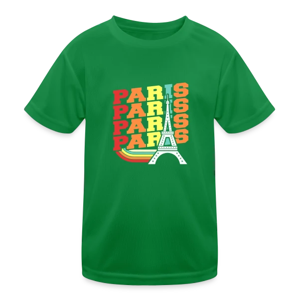 Paris Rétro Ondulé sur T-shirt sport Enfant