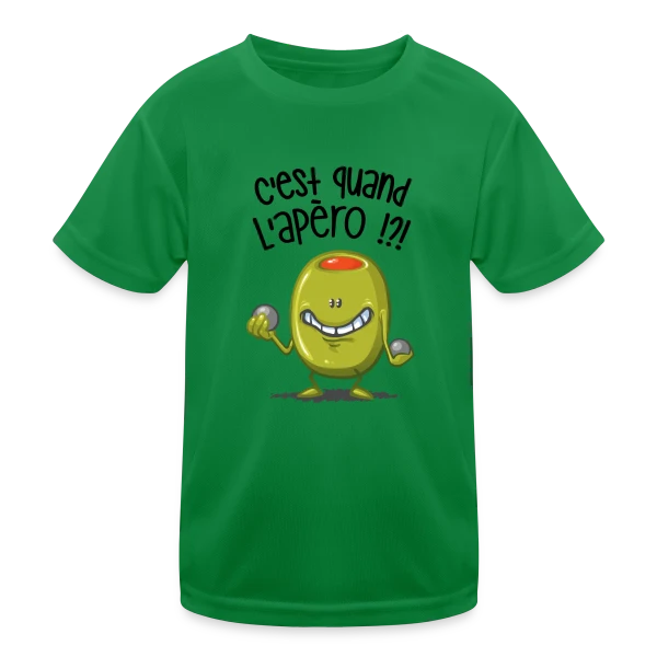 L'Apéro, c'est quand ? sur T-shirt sport Enfant