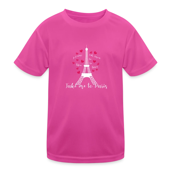 Pluie de Cœurs Rouges sur T-shirt sport Enfant