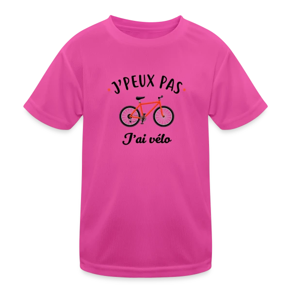 J'peux Pas J'ai Vélo sur T-shirt sport Enfant