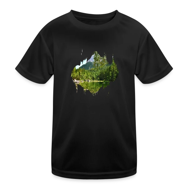 Paysage Naturel Abstrait Effet Splash sur T-shirt sport Enfant