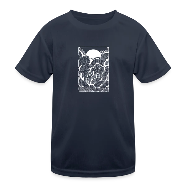 Doodle Océan au Lever du Soleil sur T-shirt sport Enfant
