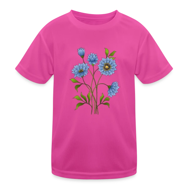 Éclat Floral Bleu sur T-shirt sport Enfant