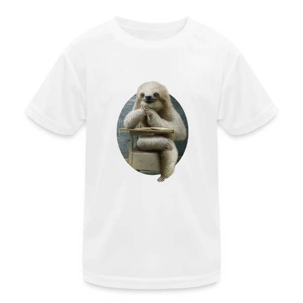 Paresseux Studieux en Classe sur T-shirt sport Enfant