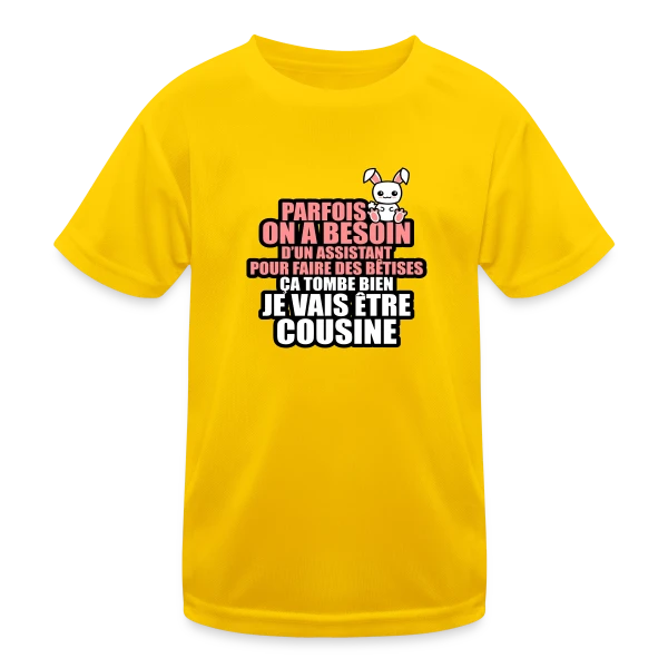 Humour Future Cousine : Besoin D'un Assistant Pour Bêtises sur T-shirt sport Enfant
