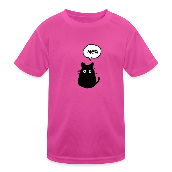 Chat Mew sur T-shirt sport Enfant
