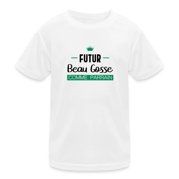 Futur Beau Gosse comme Parrain : T-shirt Humour Naissance sur T-shirt sport Enfant