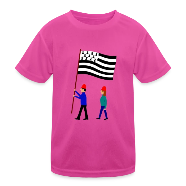 Fierté Bretonne en Drapeaux sur T-shirt sport Enfant