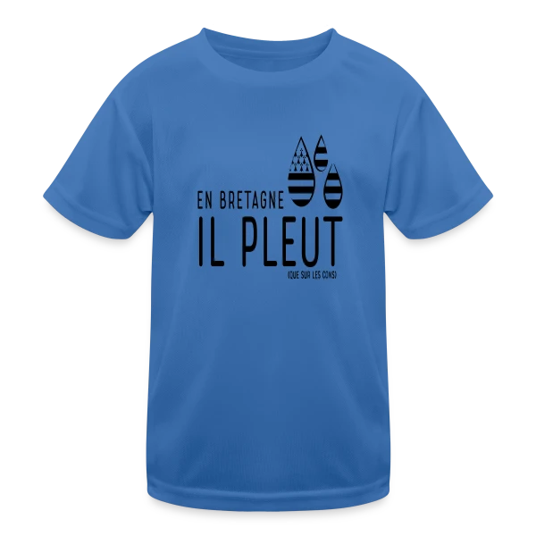 Bretagne Pluie Humour sur T-shirt sport Enfant