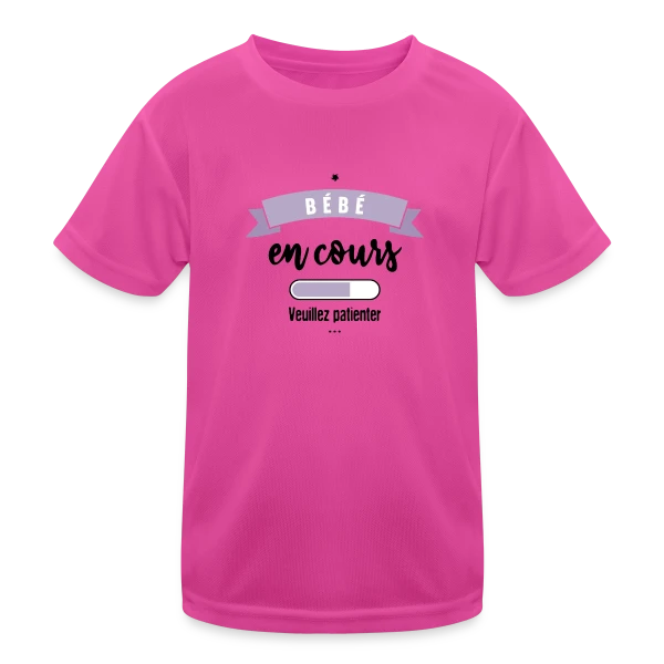 Bébé en Cours : Annonce Humoristique & Originale sur T-shirt sport Enfant