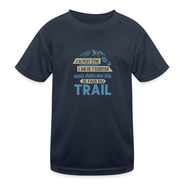 Dans ma Tête, je Fais du Trail Running sur T-shirt sport Enfant