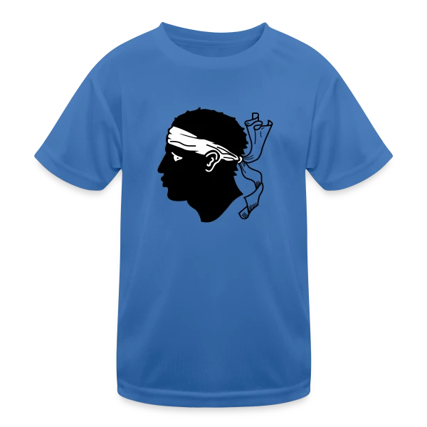 Tête de Maure Corse Authentique sur T-shirt sport Enfant