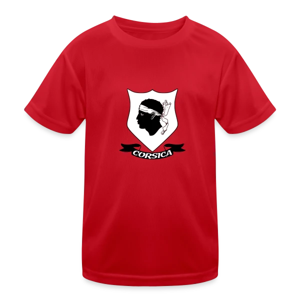 Blason Tête de Maure Corse sur T-shirt sport Enfant