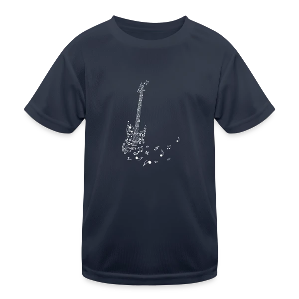 Guitare et Notes Volantes : La Musique en Liberté sur T-shirt sport Enfant