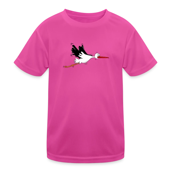 Cigogne d'Alsace Animal Emblématique sur T-shirt sport Enfant