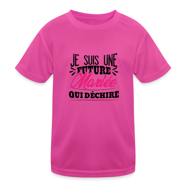 Future Mariée qui Déchire - EVJF Humour sur T-shirt sport Enfant