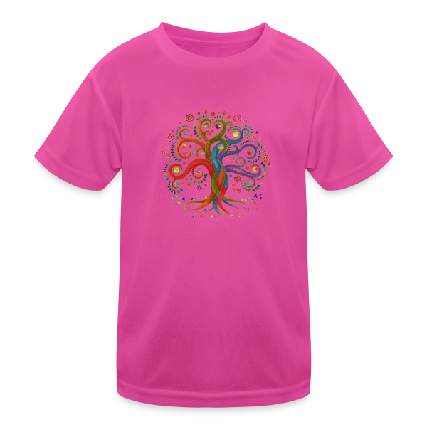 Arbre de Vie Yggdrasil Aquarelle sur T-shirt sport Enfant