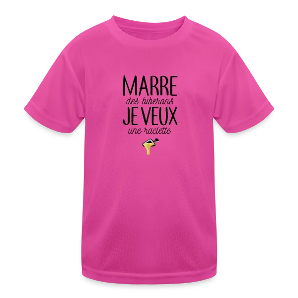 Bébé Gourmand : Marre des Biberons, Je Veux une Raclette ! sur T-shirt sport Enfant