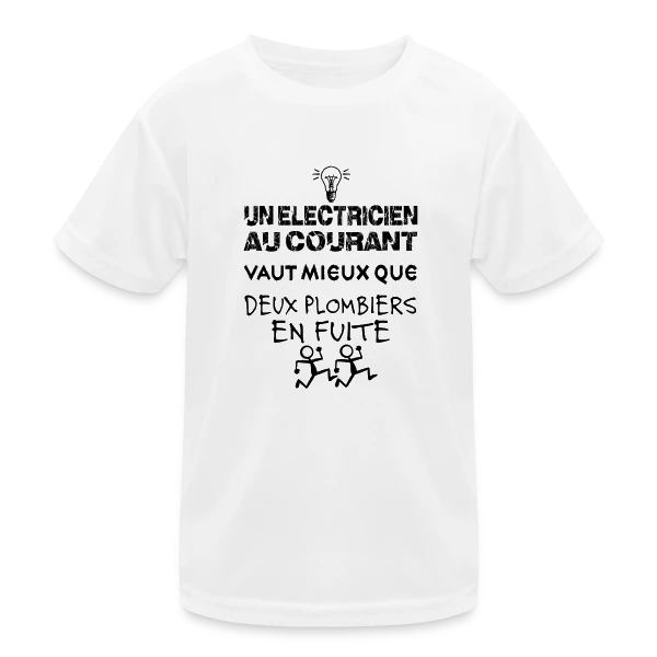 Électricien au Courant | T-Shirt Humour Pro du Câble sur T-shirt sport Enfant