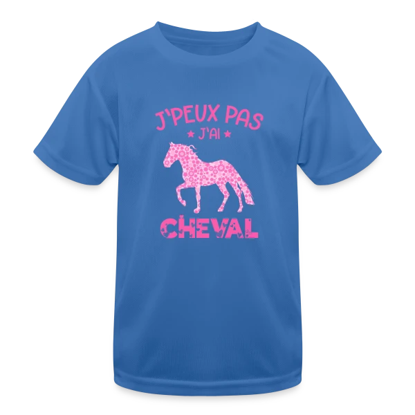 J'peux Pas J'ai Cheval Rose sur T-shirt sport Enfant
