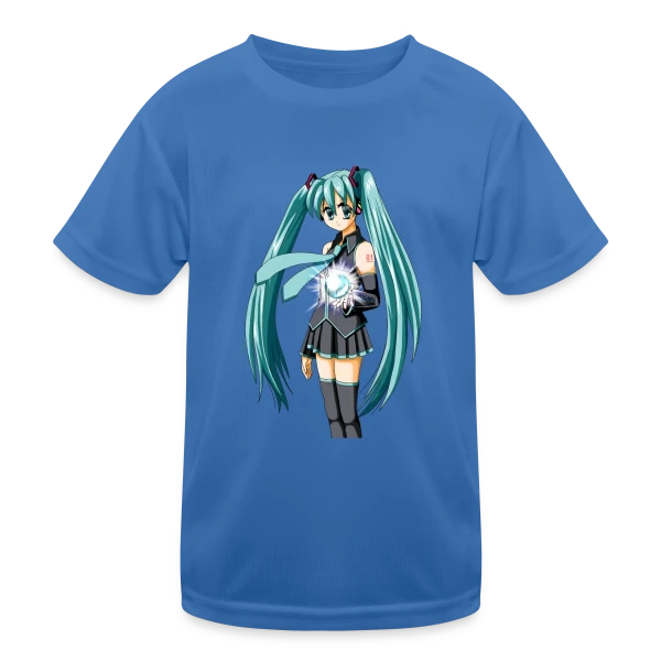 Miku Manga : Jolie Fille Style Anime Kawaii sur T-shirt sport Enfant