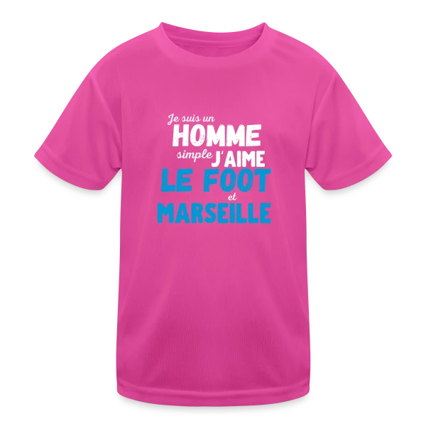 J'aime Foot Marseille sur T-shirt sport Enfant