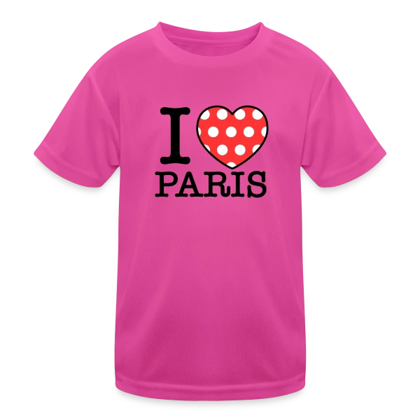 J'aime Paris Pois sur T-shirt sport Enfant