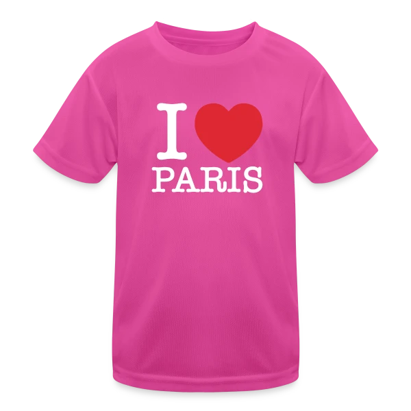 Cœur J'aime Paris sur T-shirt sport Enfant
